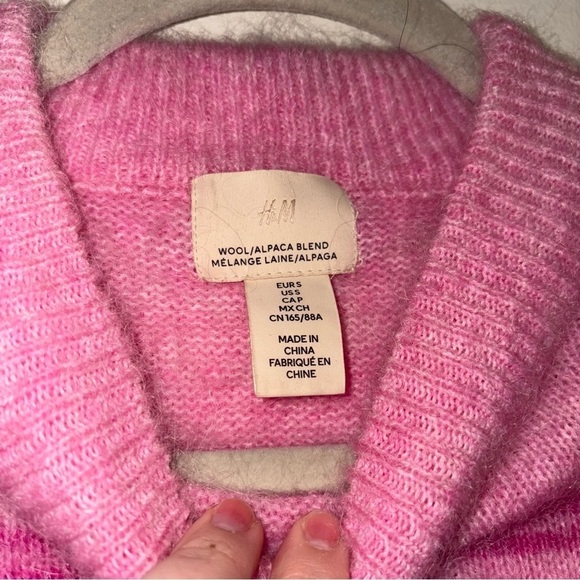 H&M Mohair-blend jumper Wool/Alpaca blend Pink Striped - Picture 6 of 7
